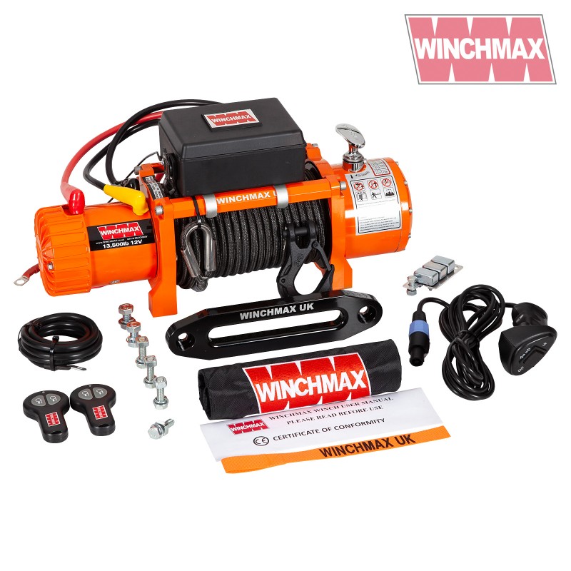 MOUNTING PLATE INC. ELECTRIC WINCH 12V 4x4/RECOVERY 13500 lb WINCHMAX BRAND
