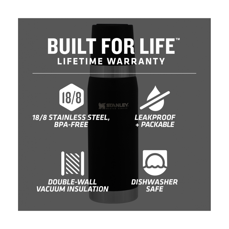 Stanley Master Unbreakable Thermal Bottle 25 oz - Matte Black 